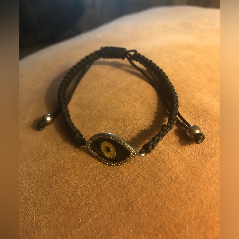 Sterling Silver Evil Eye Macrame Bracelet- 795 $15 or $12 w/offer